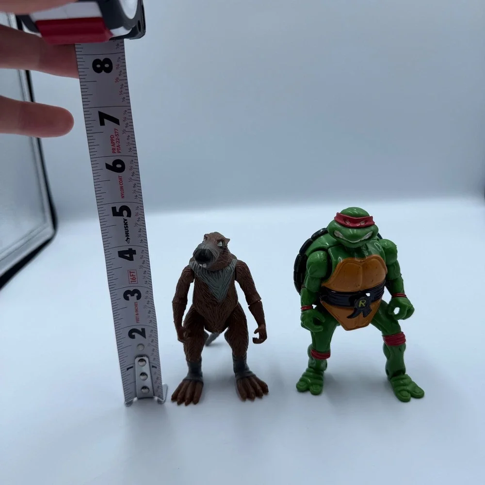 Vintage TMNT Lot 1988 Splinter & 1992 Toon Raphael Action Figures Playmates